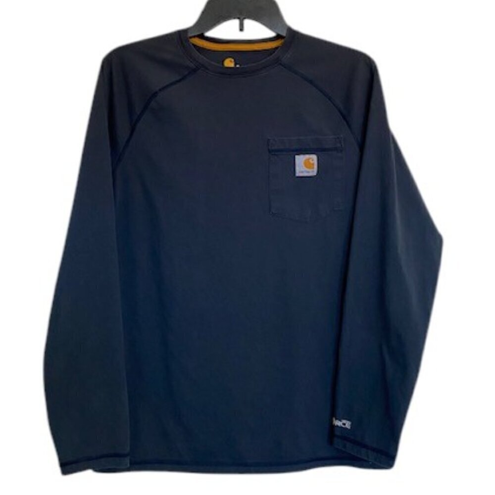 CARHARTT Force Long Sleeve Navy Blue Long Sleeve T Shirt Small - Picture 3 of 12